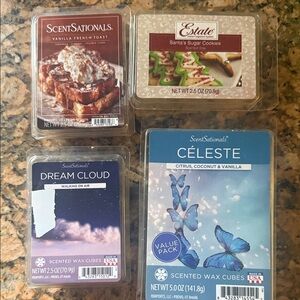 ScentSationals & Estate Wax Cube Bundle - Blue, Navy, Brown, Cream